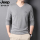 
JEEP SPIRIT spring and autumn long-sleeved T-shirt for men's chicken heart neck V-neck base shirt for middle-aged and young people thin inner wear casual shirt trendy 9863 leather powder M 105 suggests 100-120Jin [Jin equals 0.5 kg]