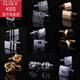 clolv kiss【礼盒装】法式袖扣袖钉男士袖扣袖口钉衬衫扣袖口扣男女款 长条黑商务袖扣