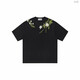 
Lilang HARSH AND CRUEL American alphabet plant flower round neck heavy short-sleeved T-shirt for men and women summer S1049# white L