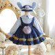 Disney Girl Judy Rabbit Oficial de policía Lolita Lolita Falda Princesa Lolita Coss Coss Cabina de primavera y vestido de verano 9735 Judy Falda (Cinturón de regalo con bolsa de cintura + cuello F 100 cm