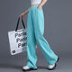 Pantpopamine Pantalon 2025 Pantalon large de la lac de la lac Blue pour femmes, style mince, lâche, mince [White Tellintening] LA9224 26 Recommandé 80-90jin [Jin est égal à 0,5 kg]