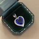 DL 1998 Fat Donglai same style tanzanite pendant sapphire tanzanite pendant ocean love-shaped necklace 925 silver sapphire pendant (without chain)
