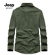Jeep Spirit Jeep Рубашка для мужчин с длинным рукавом весна и осенняя вода промывает повседневную рубашку мужская куртка мужская вершина Beige xl