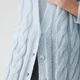 ELLE shopping mall same style sheep wool mohair cable knitted cardigan two-piece set for women 2025 autumn new style light blue M