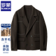 ROMON top-stitched woolen jacket men's coat autumn and winter 2025 new double-sided sheep short woolen coat graphite coffee XL