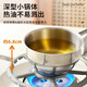 Hot oil small pot, thickened stainless steel wooden handle, anti-scalding, double backflow port, no oil hanging, uncoated, wooden handle, popular style 300ml