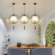 
Pupan modern new Chinese restaurant lamp aisle Zen balcony bar small chandeliers iron art simple three head khaki 15865