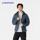 Decathlon thin winter men's short waterproof and warm hooded dark blue brick color XL 4985405