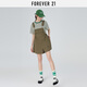 FOREVER21 Overalls Women's 2025 Summer New Simple Loose One-piece Casual Shorts Women Green L