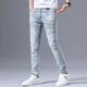 Jeans étirés haut de gamme de Zhidoudou pour la marque à tendance à la mode à la mode à la mode à tendance des pieds minces minces minces minces de pantalon bleu clair 3890 couronne, taille moyenne 34 [suggéré 155-165jin [Jin est égal à 0,5 kg]]]