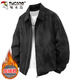 Woodpecker (TUCANO) jacket men's autumn and winter jacket men's suede loose retro workwear top men's sky gray plus velvet XL