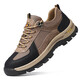 Chaussures pour hommes en cuir authentique Spring Nouvelle randonnée extérieure Chaussures de randonnée respirante Chaussures de papa décontractées pour hommes confortables Chaussures de sport B9880 Brown foncé 42