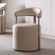 
Light luxury modern household living room large round stool backrest negotiation bedroom table and chair high-end tea table stool chair dressing stool [Original] cat claw skin - carbon steel