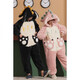 Sangqin couple one-piece pajamas for female students in autumn and winter cartoon coral velvet plus velvet thickened home clothes for men loose coral velvet-YPF#3891# [zipper one-piece] M XL 170c women's style [weight 120-130Jin [Jin equals 0.5 kg]]