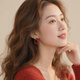 Qlady red retro irregular earrings earrings women's plain hoop earrings 2025 new light luxury high-end earrings and earrings
