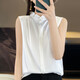 Light luxury and high-end smooth satin shirt for women, sleeveless inner layer with suit vest top, lace for age reduction, white XL 110-120Jin Jin is equal to 0.5 kg