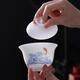 SANQIHU KUNG FU TE TE TEA DEHUA Vegetariano Tipo de cubierta simple Tazón Copa de té Copa maestra Caja de regalo Whole Regalo 7 Vegetariano Tipo de hielo Montar el viento y el tazón de la cubierta redonda del viento olor 9274