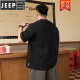 JEEP SPIRIT美式休闲大码纯棉短袖T恤男夏季潮流ins胖子宽松加肥加大圆领半袖 A6623-白色 2XL (建议140-160斤)