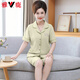 Yalu high-end mother cardigan pajamas for women in summer pure cotton short-sleeved cropped pants large-size thin style middle-aged and elderly mothers' home clothes 9892 M [80-100Jin [Jin equals 0.5 kg]]