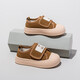 Bobdog (Bobdog) Zapatos para niños Spring and Autumn Soft Sole Breathable Casual Versátiles Versátiles Baby Baby Baby Boys Casual Lienzo Zapatos Brown 23