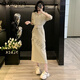 Magiopy International Luxury High-End-Marke Sweet Cool Workwear Casual Sports Set Frauen 2025 Frühling kurzer Kapuzenjacke Khaki zweiteilige Set S (100jin [Jin gleich 0,5 kg])