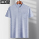 Jeep Middle-aged Men's Lapel Ice Silk Short Sleeve T-shirt Daddy Outfit Loose Casual POLO Shirt Middle-aged Thin Summer T-shirt 9855 Gray M 48/165