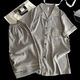UKUHPK YUNDUO COTTON PAJAMAS MENS'S COURTS MANDES Été 2025 JUNIOR SCHOOL STATY STYLE CONSTUSSION LORD LOBTES LORTES COMPRISES HOME YUNDUO COTTON 12532 L Poids recommandé 100-130jin [Jin est égal à 0,5 kg]
