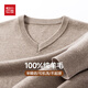 Hongdou semi-refined imitation machine washable 100% pure wool sweater men's autumn and winter V-neck sweater men's pullover bottoming sweater
