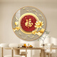 
Jile Duofu character hanging painting, entrance hallway, corridor, circular decorative painting, living room, dining room, sofa, TV background wall, small pendant Y9227-Fuyun Linmen-E 50*50cm [Aluminum alloy frame] Golden art micro spray