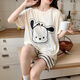 PAJAMAS XUSHANSI POUR LES FEMMES EN SUMBRE SUMPRE CARIRE À LORS À LOBLE CHIM SUMBRE SUMBRE SUMBRE Le style mignon peut être porté à l'extérieur de la maison 679 Green Dinosaur M suggère 80-90jin [Jin est égal à 0,5 kg]