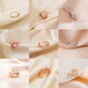 2025 Temperamento que preserva el color, diseño simple, anillo de circón, personalidad de la moda de celebridades de Internet, anillo de diamantes de alta gama para mujer J695-1 oro rosa
