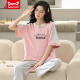 Catman Miiow Pajamas de algodón puro para mujeres en primavera y verano Pantalones de manga corta Celebración de estilo coreano suelto ropa de casa para el uso de otoño T-9717 M (80-jin [Jin equivale a 0,5 kg])