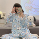 S.SOFEA春季睡衣女长袖牛奶丝家居服网红广州十三行 M6624#蓝帕恰狗 180 XL