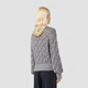 MaxMara 2025早秋新品女装菱纹钩花针织毛衣6366145106 灰色 XS