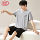 Langsha Modal Pyjamas Herren Sommer kurzärmelige Hose dünne Baumwollseide Hauskleidung Herren Sommer plus großer Eisseideanzug 6624 2xl