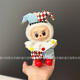 Labubu-Babykleidung, Gummi-aufgebliebene Blindkiste, herzbewegte Makkaronen, energiereiche 3,0-Zirkus-Clown-Kleidung, Kopfschmuck + Speichelhandtuch + Overalls + Schuhe, inklusive Puppen inklusive