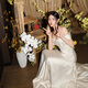 Chuangjingyi elige un vestido de novia de un solo hombro de un hombro de un hombro