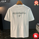 JEEP SPIRIT2025 new embroidered short-sleeved T-shirt for men summer white thin simple T-shirt soft casual half-sleeved top white 6 printed JSW9923 M suitable for 90-108Jin [Jin equals 0.5 kg]
