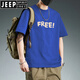 T-shirt à manches courtes en coton lourd Jeep Spirit Pure Pure Coton pour hommes T-shirt à mi-manche imprimé et décontracté à mi-manche imprimé à manches à manches à manche et à purs à manches à manches à manches de 1585 à courts