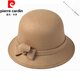 Pierre Cardin French imported quality autumn and winter women's hats bowler hat woolen women's basin hat fashion hat round hat winter women's rhombus basin hat khaki adjustable