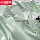 Hengyuanxiang pijama de seda de hielo para mujeres en verano estilo princesa de manga corta set de ropa para el hogar sexy encaje 2025 nuevo verano lindo yx9201 abierto/camiseta doble mascota corta gato m 80-100Jin [Jin iguala 0.5 kg]