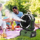 Syouran outdoor camping fan rechargeable fan super long battery life high wind field tent fishing fishing large capacity lithium battery dormitory desktop power bank three-in-one wireless portable spray cooling 30,000 mAh/shaking timer/lighting/power bank military green
