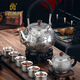 999 sterling silver tea set high-end high-end kung fu silver tea cup silver pot business gift silver jewelry gift set Baifufu Zhen nine-piece set about 1048 grams