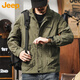 Jeep (JEEP) jacket men's spring and autumn jacket men's jacket casual loose charge work tops men's clothing military green XL