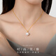 Queen of Pearls 18K gold round bright pearl pendant 11-12mm white freshwater pearl necklace birthday gift for women