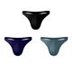 Catman Miiow Unterwäsche Herren-Tanga ohne Spur Sport Fitness sexy neue Eisseide Dünne Sommer-Triangle T-Trübchen, Tragenspuren Sport schwarz + Royal Blue + Grey 3 Strips L (geeignet für 100-120 Jin [Jin gleich 0,5 kg]))