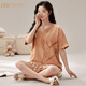 Modal d'été à manches courtes à manches courtes à manches autonomes pyjamas intégrés ensemble pour les vêtements de maison pour femmes grandes taille version coréenne décontractée mignonne et portable à l'extérieur gxt1047 l
