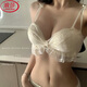 浪莎纯欲风内衣送女友文胸套装小胸性感蕾丝无钢圈聚拢中厚杯显大胸罩 香槟色单件 70A B=32AB