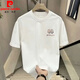 Pierre Cardin reines Baumwoll-Kurzärärt-T-Shirt für Männer und Frauen im Stil Lose einfache und vielseitige Modemarke Paare halbärmelige Top-Herrenkleidung V1416 Black S empfohlen 80-95 Jin [Jin gleich 0,5 kg]