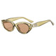 [GM same style] 2025 cat-eye sunglasses for men and women with high-end sun protection sunglasses trendy big face slimming glasses 838 beige frame gray film not polarized